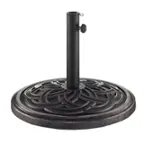 Front. Walker Edison - Circle Weave Round Outdoor Umbrella Base - Antique Brown.