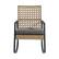 Front. Walker Edison - Modern Wicker Deep Seated Rocking Chair - Beige Grey.
