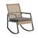 Left. Walker Edison - Modern Wicker Deep Seated Rocking Chair - Beige Grey.