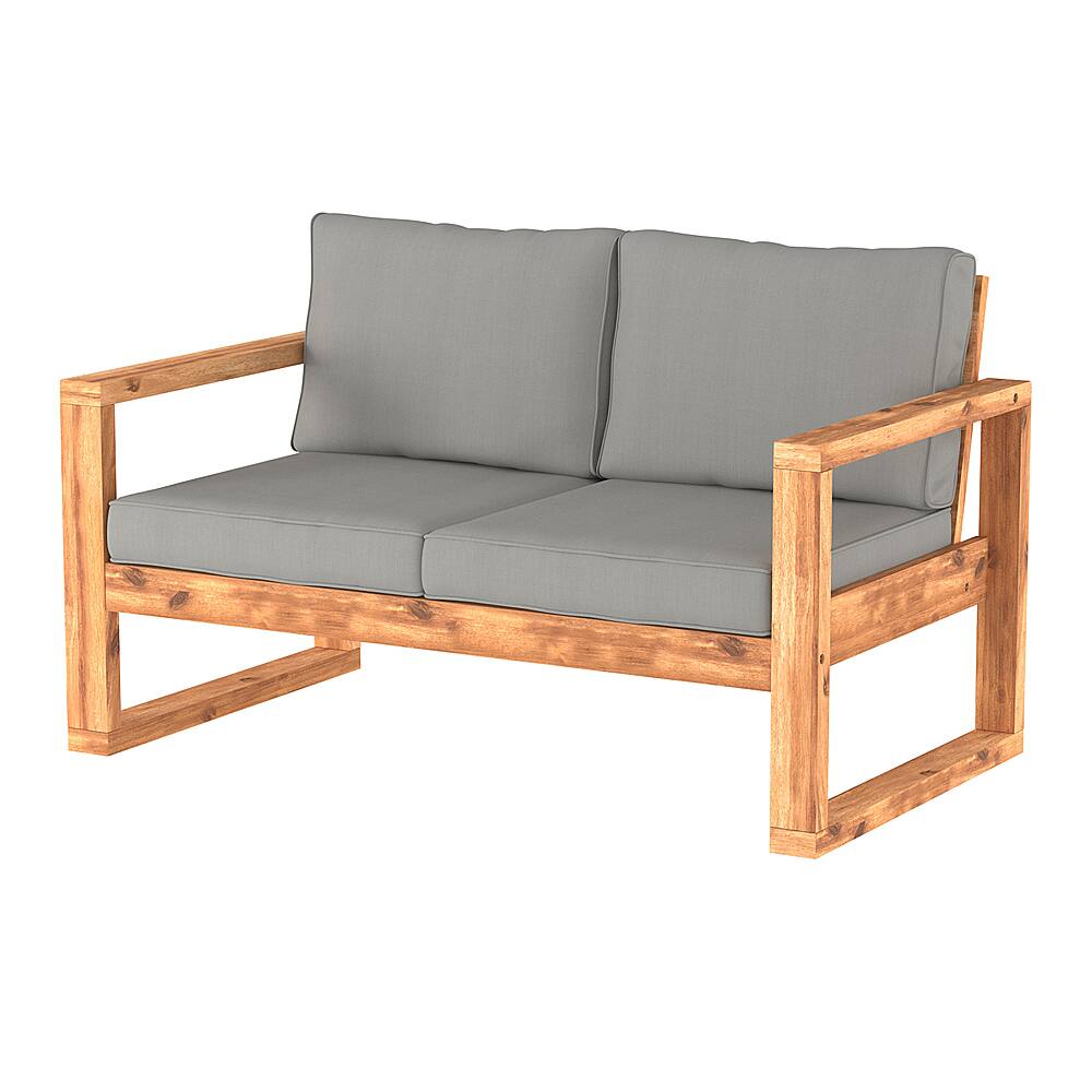 Best Buy: Walker Edison Canyon Acacia Wood Patio Garden Bench Brown 