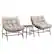 Angle. Walker Edison - Papasan Wicker Patio Chairs with Cushion - Natural.
