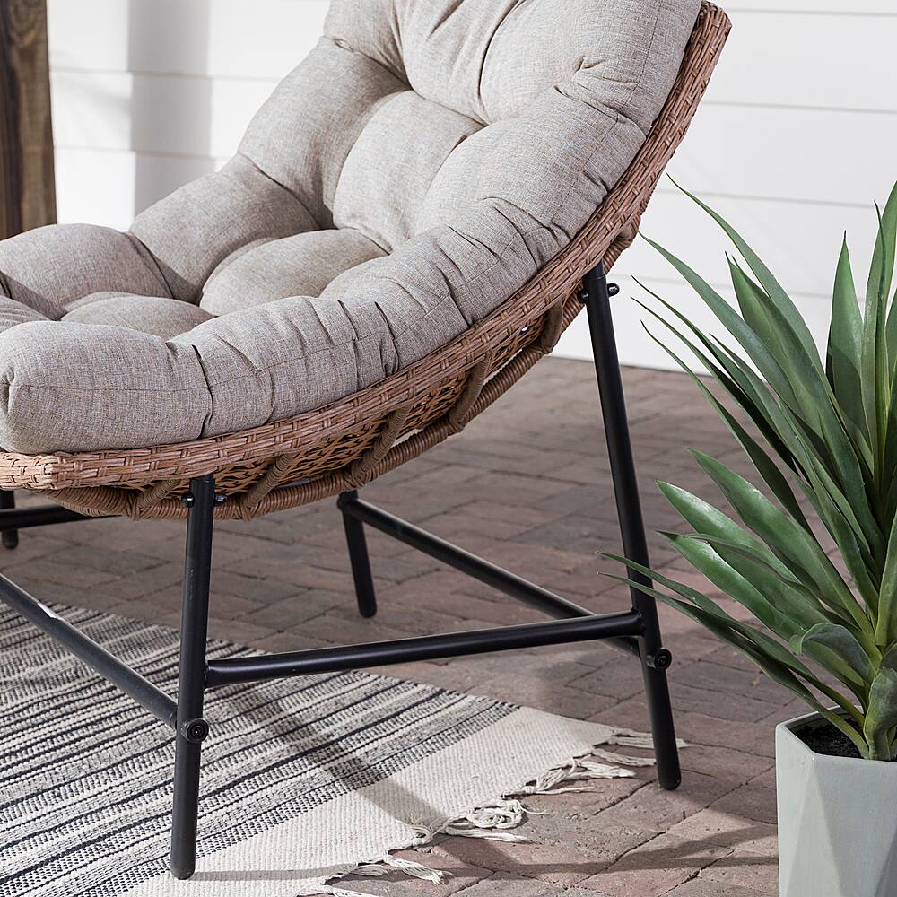 Alt View 19. Walker Edison - Papasan Wicker Patio Chairs with Cushion - Natural.