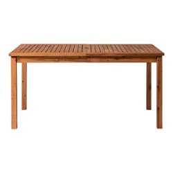 Walker Edison - Everest Acacia Wood Outdoor Dining Table - Brown - Front_Zoom