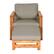 Front. Walker Edison - Deep Seated Acacia Wood Patio Chair with Ottoman - Brown.