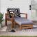 Alt View 12. Walker Edison - Deep Seated Acacia Wood Patio Chair with Ottoman - Brown.