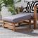 Alt View 19. Walker Edison - Deep Seated Acacia Wood Patio Chair with Ottoman - Brown.