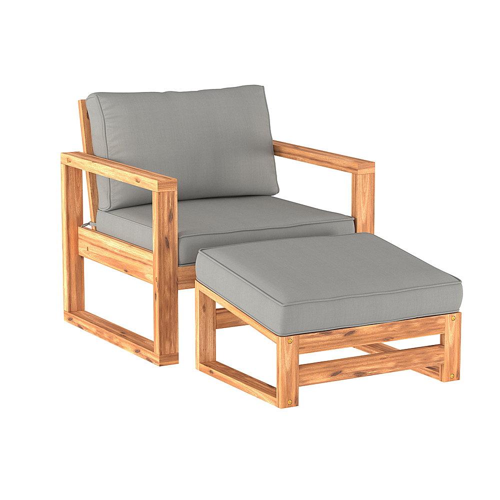 Left View: Elle Decor - Mirabelle Outdoor Armless Lounge Chair - Gold