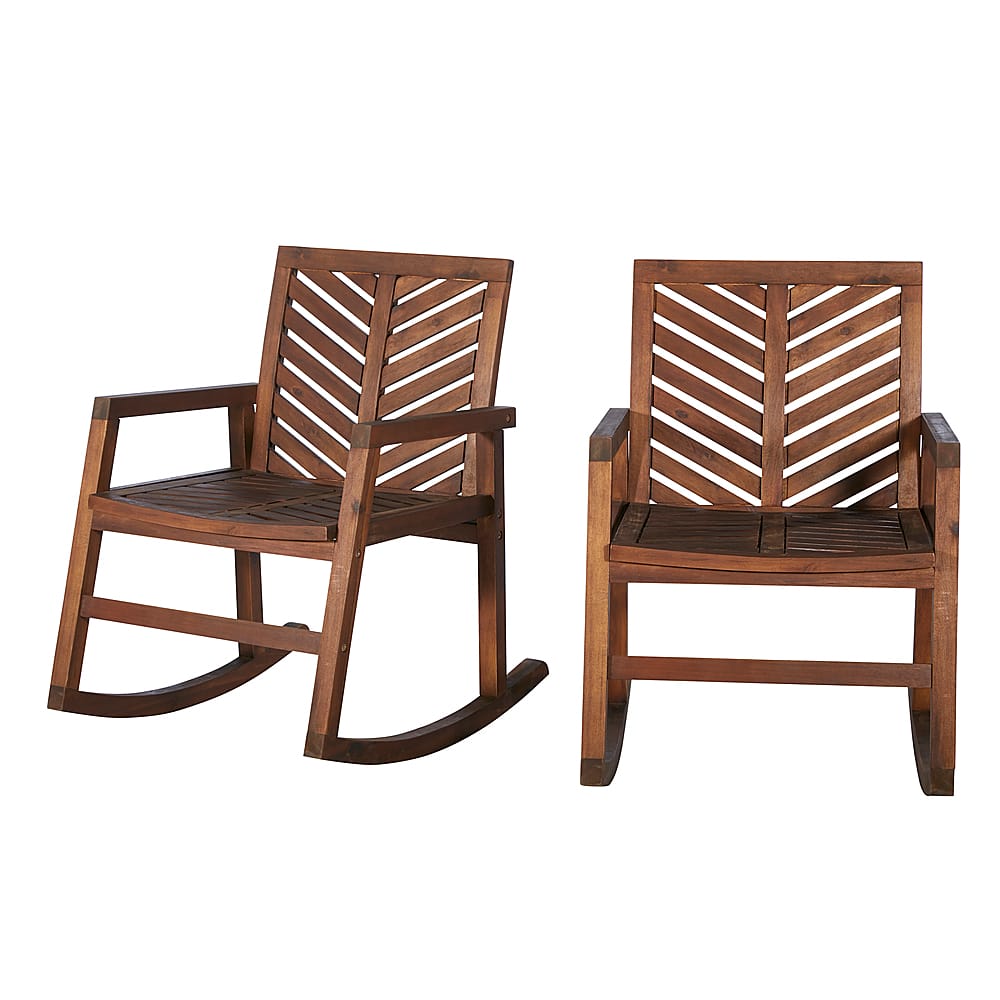 Angle View: Walker Edison - Windsor Rocking Chair - Dark Brown