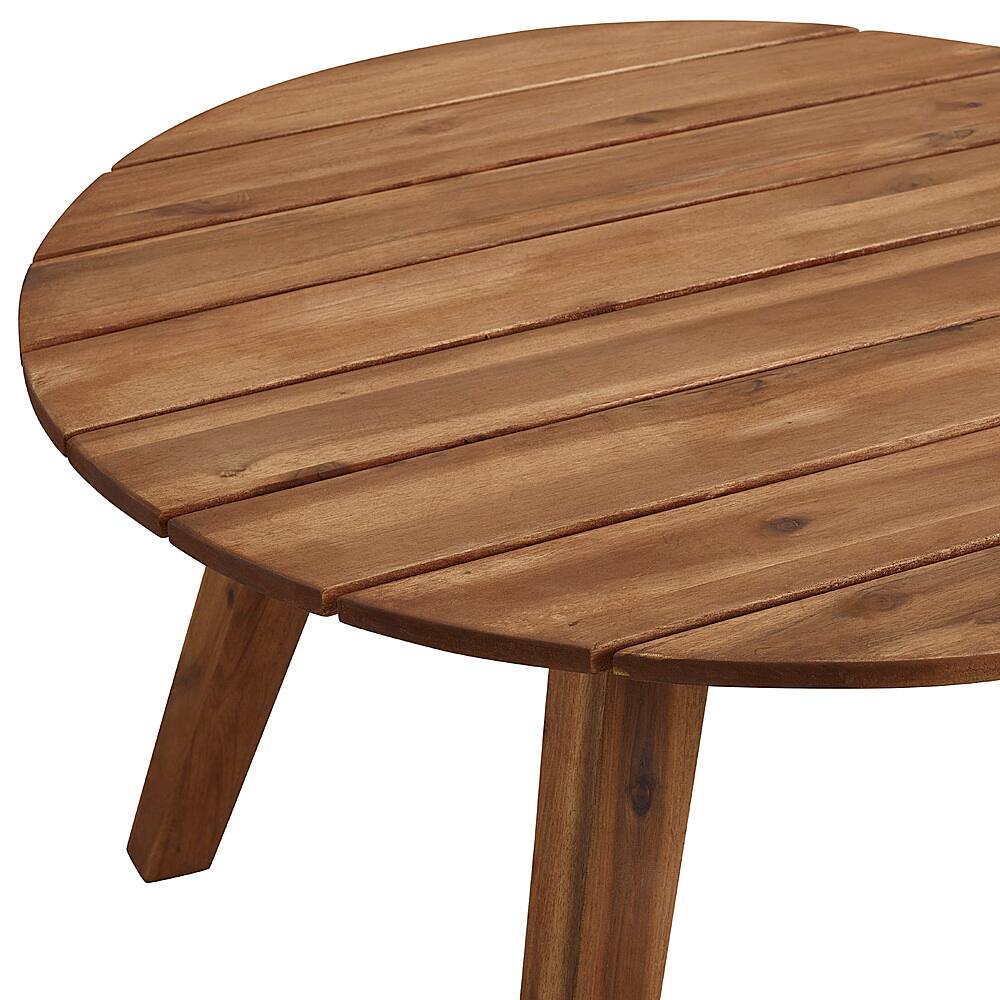 Left View: Walker Edison - Camden Acacia Wood Outdoor Coffee Table - Brown