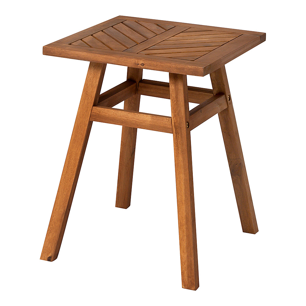 Angle View: Walker Edison - Windsor Acacia Wood Outdoor Side Table - Brown
