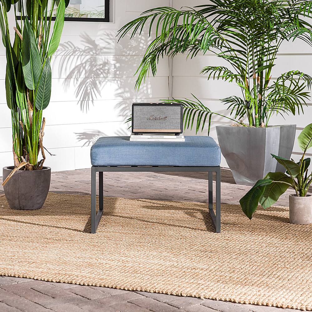 Best Buy: Walker Edison Rockland Modern Outdoor Ottoman Coffee Table ...