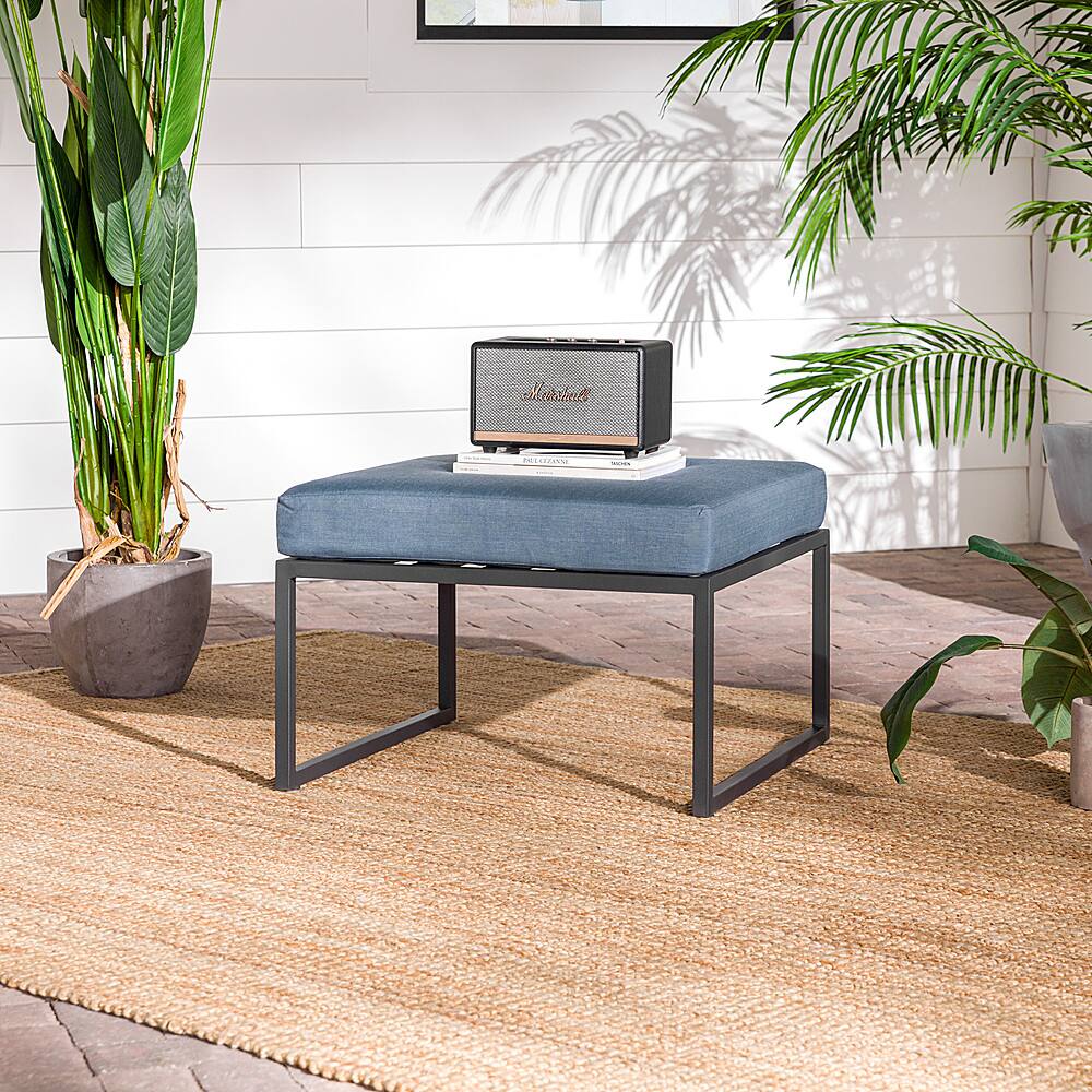 Best Buy: Walker Edison Rockland Modern Outdoor Ottoman Coffee Table ...
