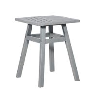 Walker Edison - Windsor Acacia Wood Outdoor Side Table - Grey Wash - Front_Zoom