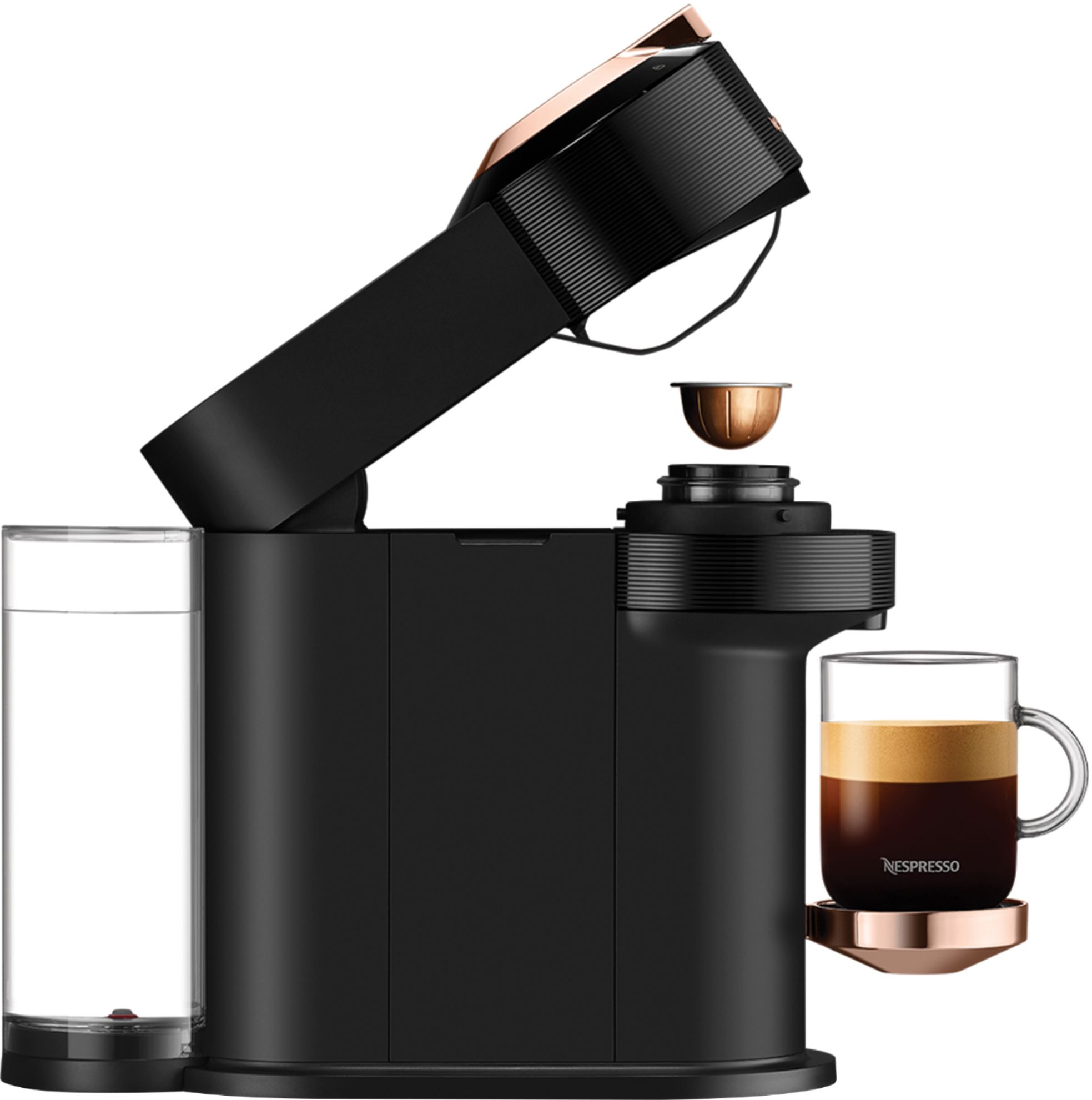 Nespresso Vertuo Next Coffee and Espresso Machine by De'Longhi with Milk  Frother ,1100 ml, Deluxe Matte Black Rose Gold