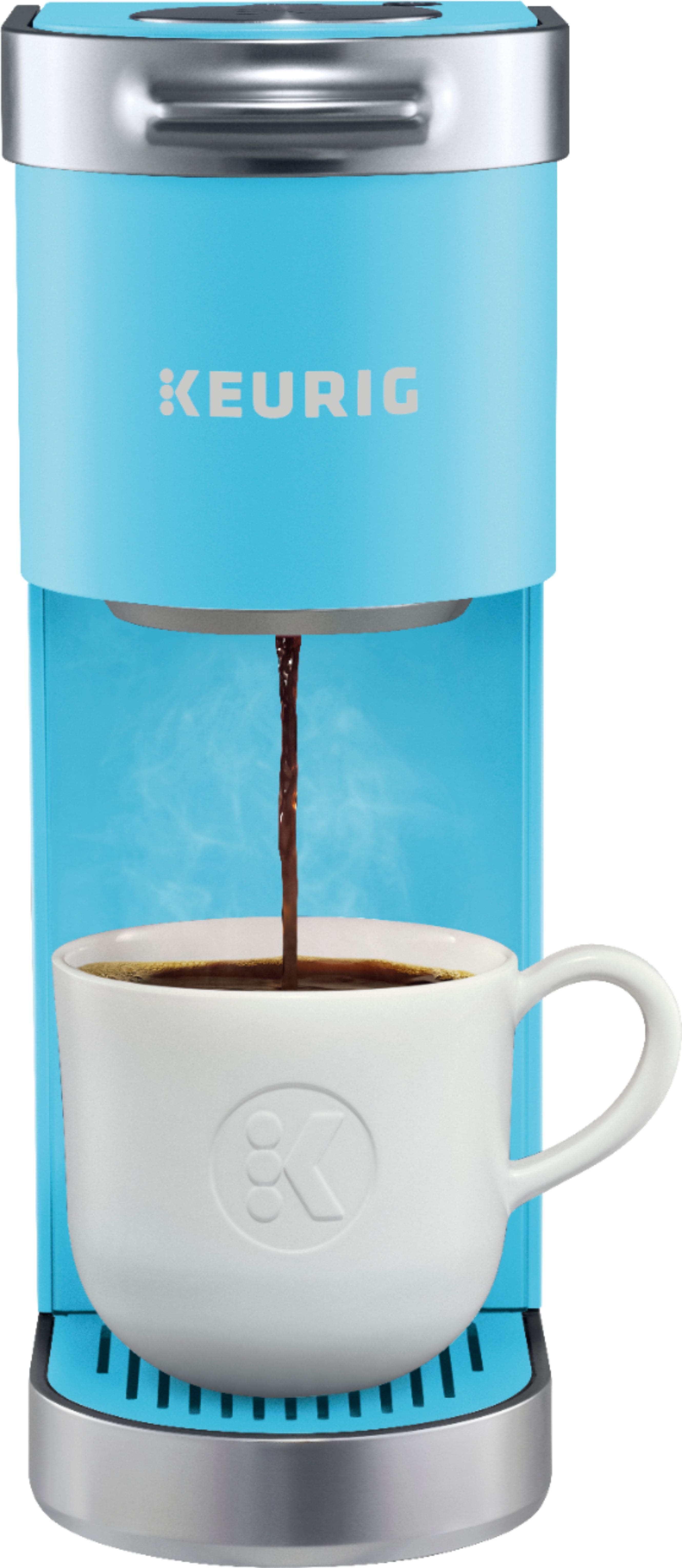 Angle. Keurig - K-Mini Plus Single Serve K-Cup Pod Coffee Maker - Cool Aqua.