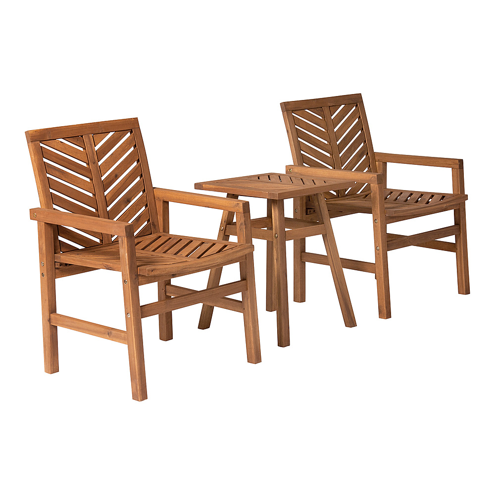 Angle View: Walker Edison - 3-Piece Windsor Patio Chat Set - Brown