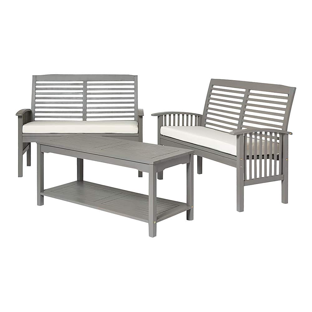 Angle View: Walker Edison - 3-Piece Classic Outdoor Patio Chat Set