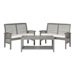 Walker Edison - 3-Piece Classic Outdoor Patio Chat Set - Front_Zoom