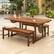 Alt View 11. Walker Edison - 3-Piece Acacia Wood Outdoor Patio Dining Set - Brown.