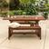 Left. Walker Edison - 3-Piece Acacia Wood Outdoor Patio Dining Set - Brown.