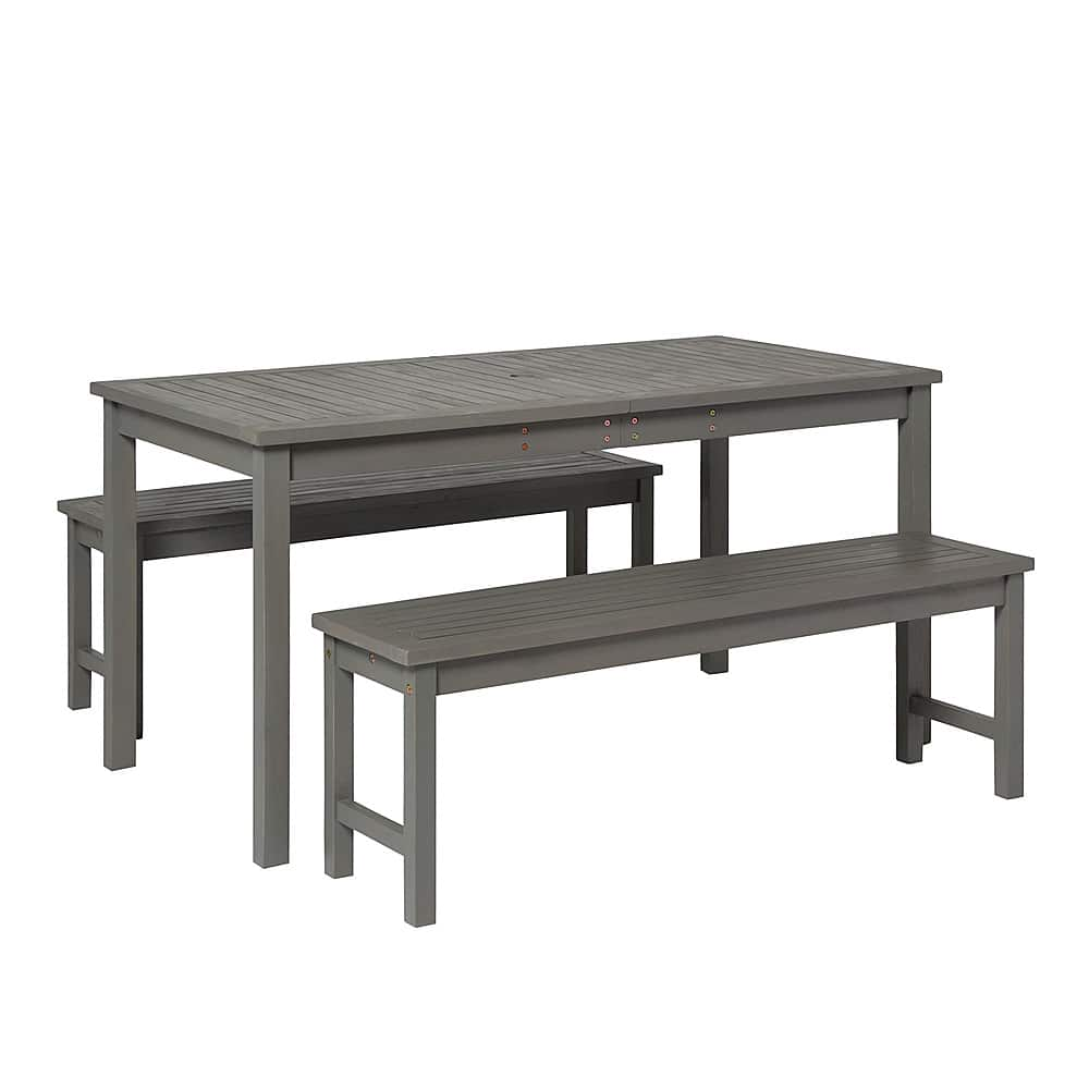 Angle View: Walker Edison - 3-Piece Cypress Dining Set - Grey Wash