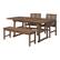 Angle. Walker Edison - 4-Piece Windsor Acacia Wood Extendable Patio Dining Set - Dark Brown.