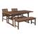 Left. Walker Edison - 4-Piece Windsor Acacia Wood Extendable Patio Dining Set - Dark Brown.