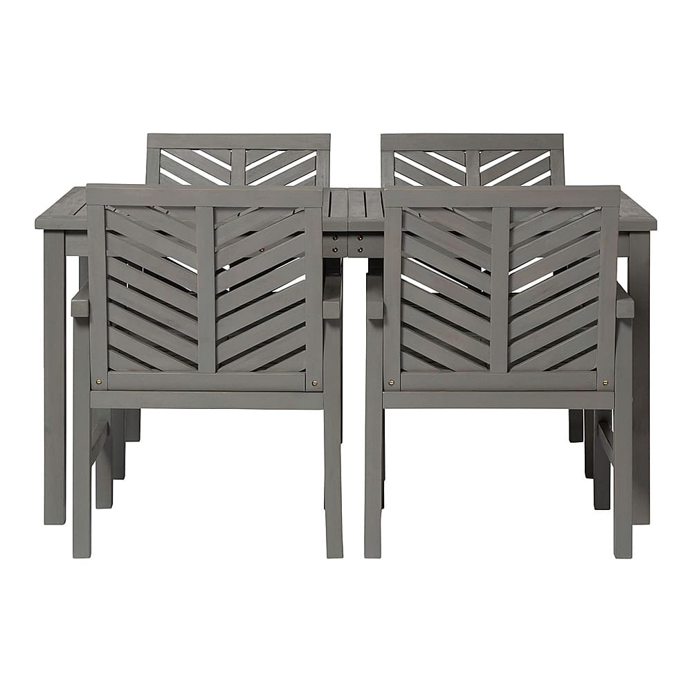 Walker Edison - 5-Piece Windsor Patio Dining Set - Grey Wash - Front_Zoom