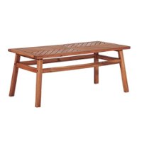 Walker Edison - Windsor Acacia Wood Outdoor Coffee Table - Brown - Front_Zoom