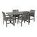 Left. Walker Edison - 5-Piece Windsor Acacia Wood Extendable Patio Dining Set - Grey Wash.