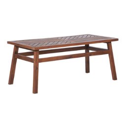 Walker Edison - Windsor Acacia Wood Outdoor Coffee Table - Dark Brown - Front_Zoom