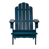 Walker Edison - Everest Acacia Wood Adirondack Chair - Blue - Front_Zoom