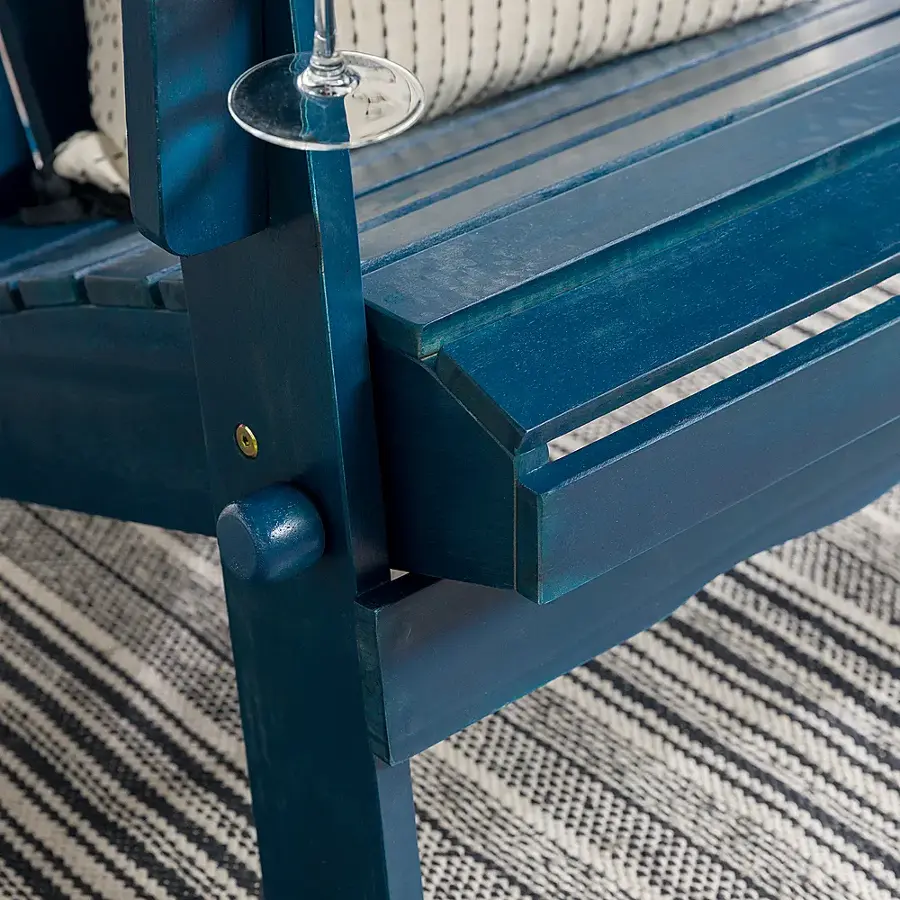 Alt View 21. Walker Edison - Everest Acacia Wood Adirondack Chair - Blue.