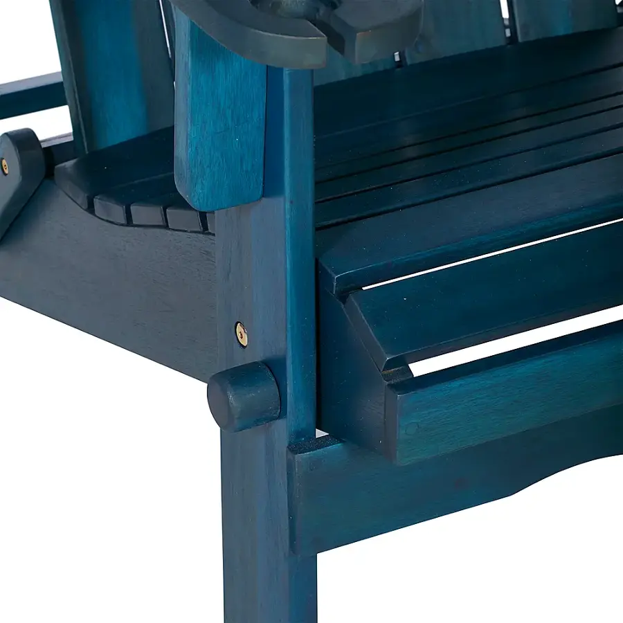 Alt View 31. Walker Edison - Everest Acacia Wood Adirondack Chair - Blue.