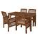 Angle. Walker Edison - 5-Piece Everest Acacia Wood Patio Dining Set - Dark Brown.