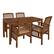 Left. Walker Edison - 5-Piece Everest Acacia Wood Patio Dining Set - Dark Brown.