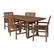 Front. Walker Edison - 5-Piece Windsor Acacia Wood Extendable Patio Dining Set - Dark Brown.
