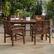 Alt View 11. Walker Edison - 5-Piece Windsor Acacia Wood Extendable Patio Dining Set - Dark Brown.
