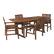 Left. Walker Edison - 5-Piece Windsor Acacia Wood Extendable Patio Dining Set - Dark Brown.