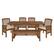 Front. Walker Edison - 6-Piece Cypress Acacia Wood Extendable Patio Dining Set - Dark Brown.