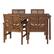 Front. Walker Edison - 5-Piece Windsor Patio Dining Set - Dark Brown.