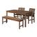 Angle. Walker Edison - 4-Piece Windsor Patio Dining Set - Dark Brown.