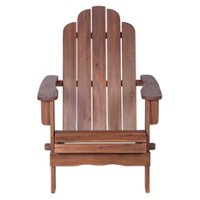 Walker Edison - Cypress Acacia Wood Adirondack Chair - Dark Brown - Front_Zoom