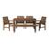 Front. Walker Edison - 6-Piece Windsor Acacia Wood Patio Dining Set - Dark Brown.