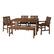 Left. Walker Edison - 6-Piece Windsor Acacia Wood Patio Dining Set - Dark Brown.