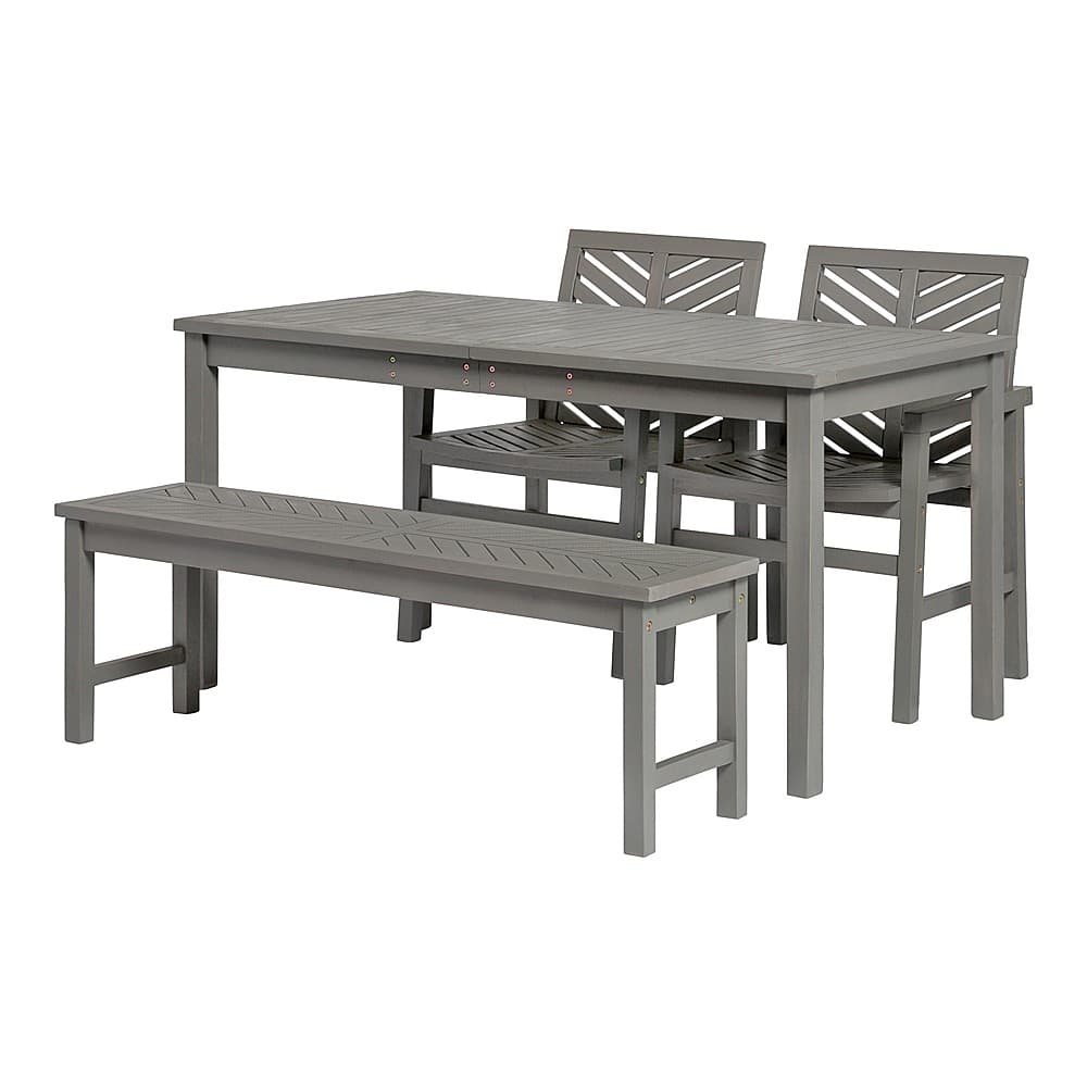 Angle View: Walker Edison - 4-Piece Windsor Patio Dining Set - Grey Wash