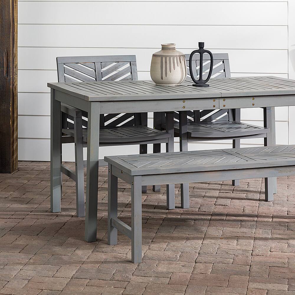 Alt View 18. Walker Edison - 4-Piece Windsor Patio Dining Set - Grey Wash.