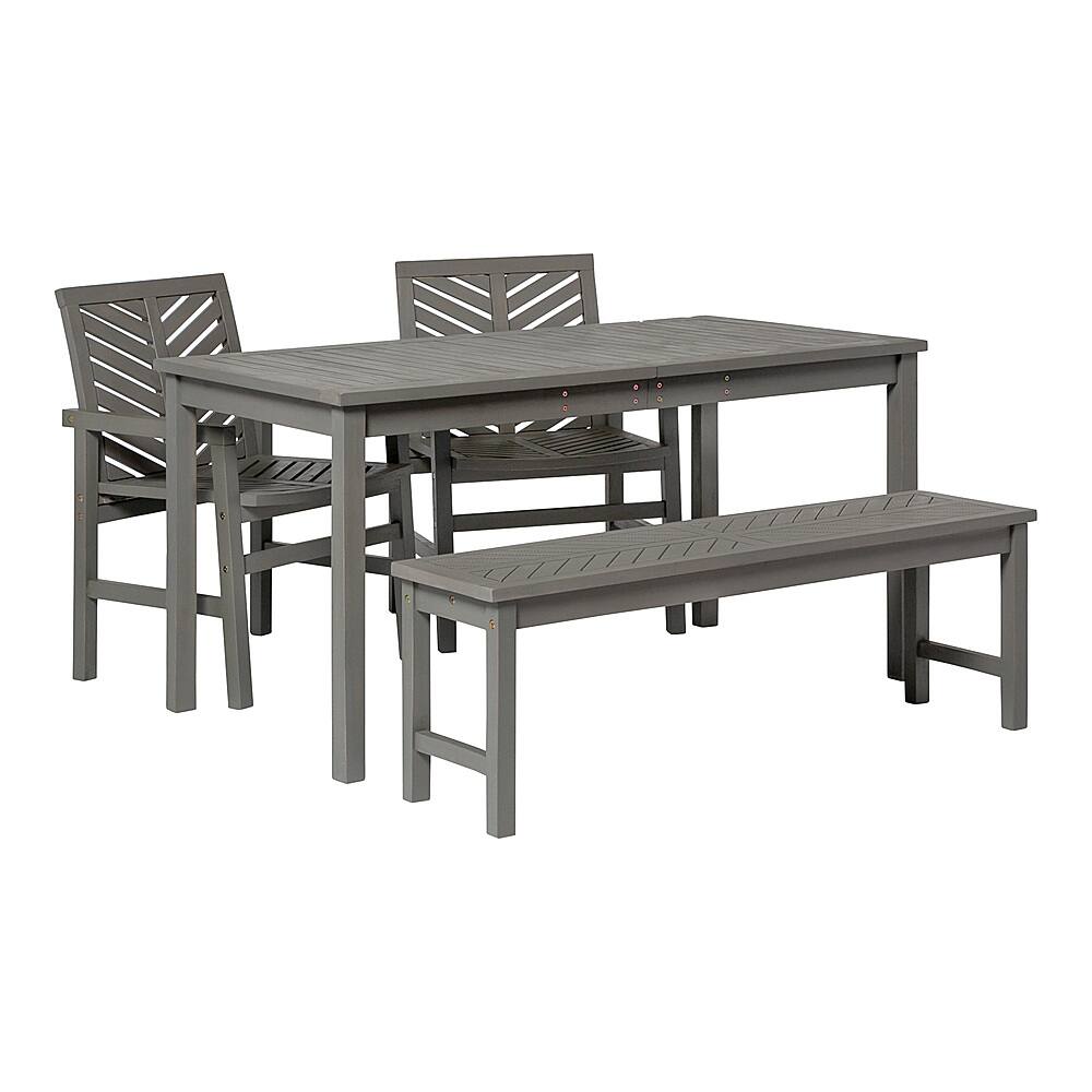 Alt View 23. Walker Edison - 4-Piece Windsor Patio Dining Set - Grey Wash.
