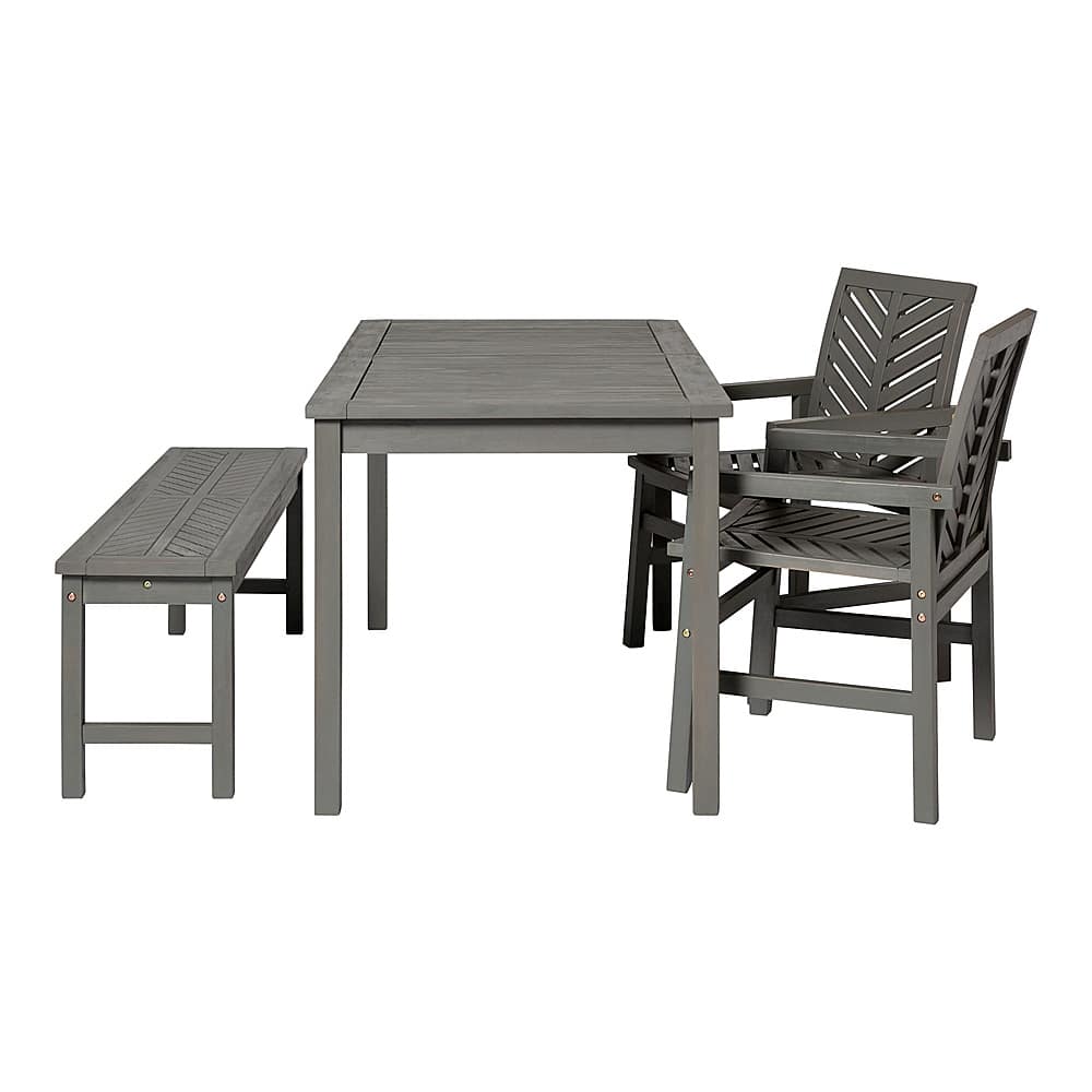 Alt View 26. Walker Edison - 4-Piece Windsor Patio Dining Set - Grey Wash.