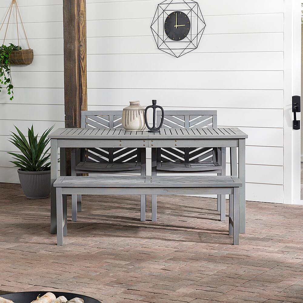 Alt View 36. Walker Edison - 4-Piece Windsor Patio Dining Set - Grey Wash.